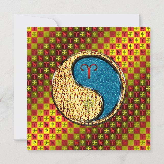 Aries & Water Monkey Card (Front)