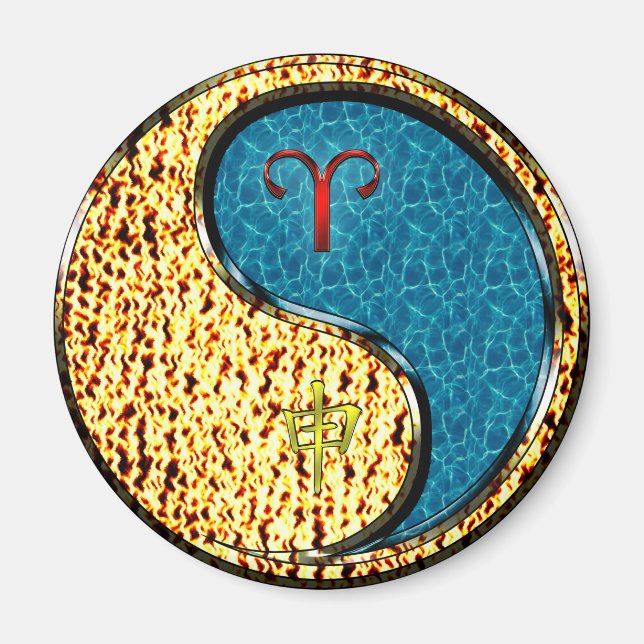 Aries & Water Monkey Magnet (Front)