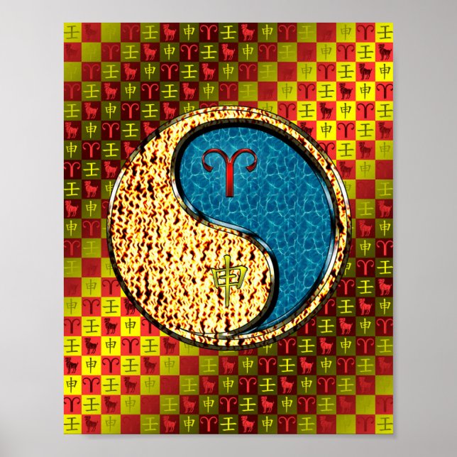 Aries & Water Monkey Poster (Front)