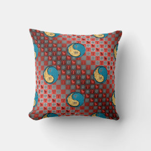 Aries & Water Rabbit Throw Pillow