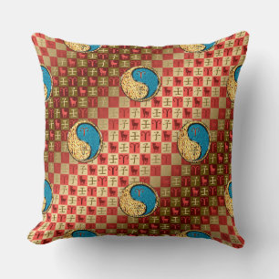 Aries & Water Rat Throw Pillow