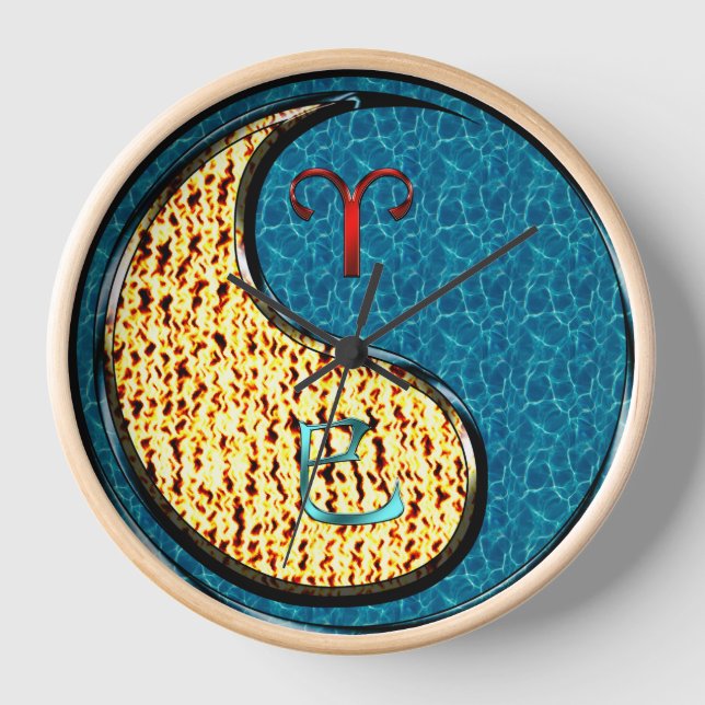 Aries & Water Snake Clock (Front)