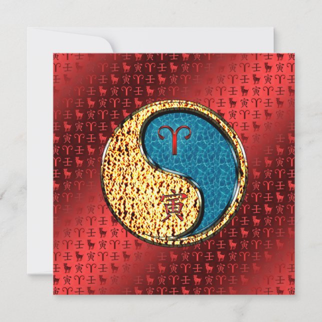 Aries & Water Tiger Card (Front)