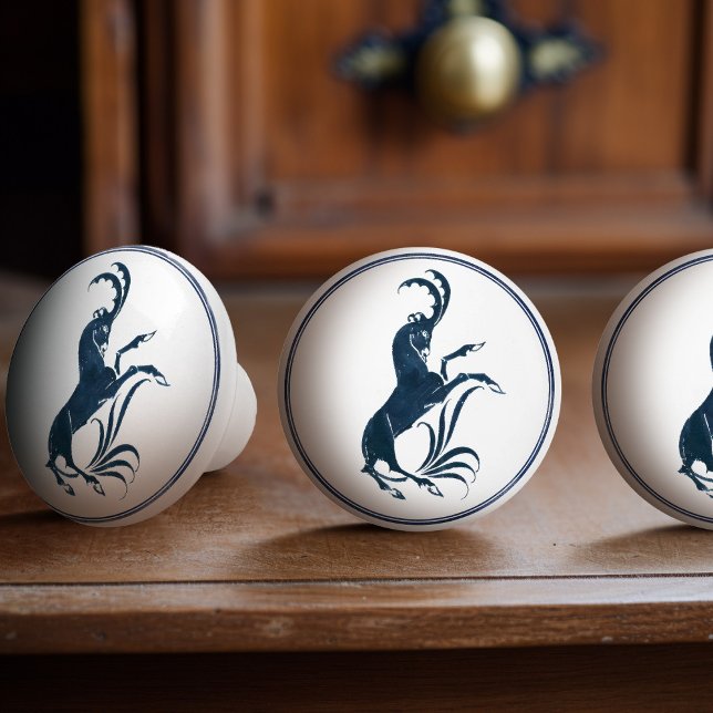 Aries William De Morgan Dutch Delft Blue Ceramic Knob (Creator Uploaded)