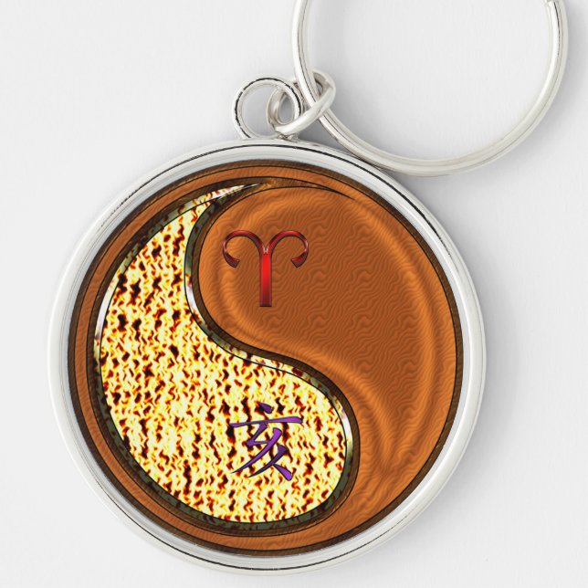 Aries & Wood Boar  Keychain (Front)