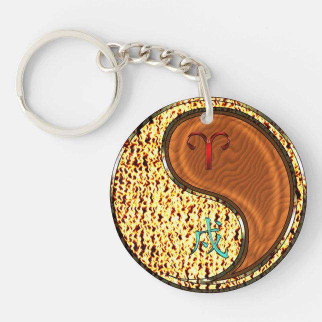 Aries & Wood Dog Keychain (Front)