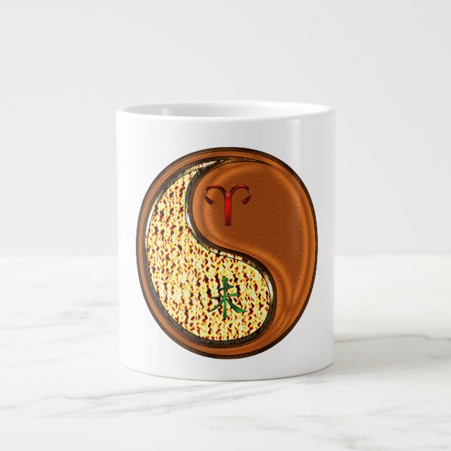 Aries & Wood Goat Large Coffee Mug (Front)