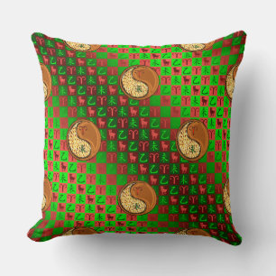 Aries & Wood Goat Throw Pillow