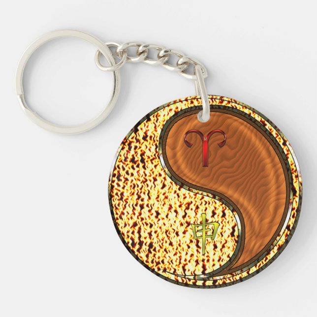Aries & Wood Monkey Keychain (Front)