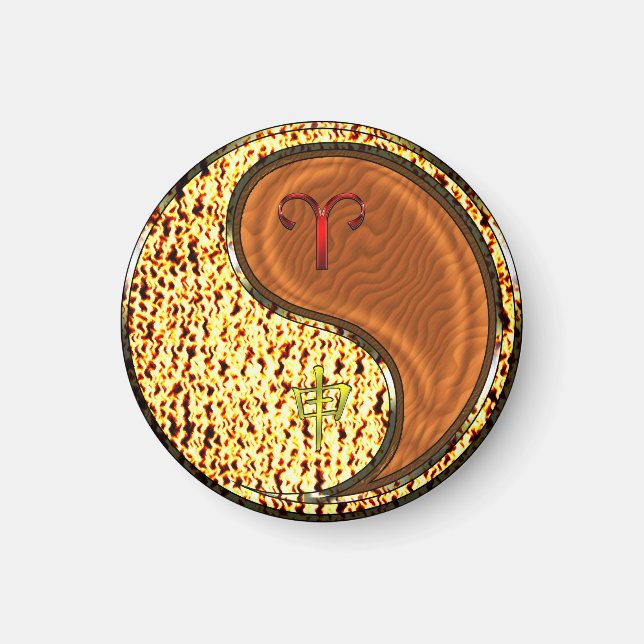 Aries & Wood Monkey Magnet (Front)