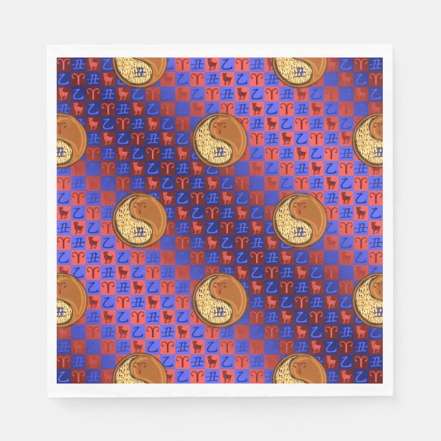 Aries & Wood Ox Napkin (Front)
