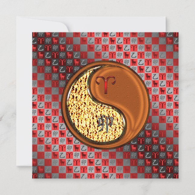 Aries & Wood Rabbit. Card (Front)