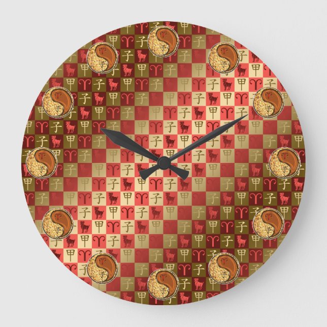 Aries & Wood Rat Large Clock (Front)