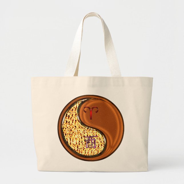 Aries & Wood Rooster Large Tote Bag (Front)
