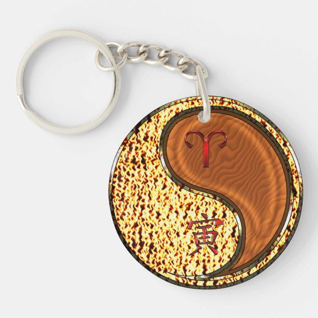 Aries & Wood Tiger Keychain (Front)