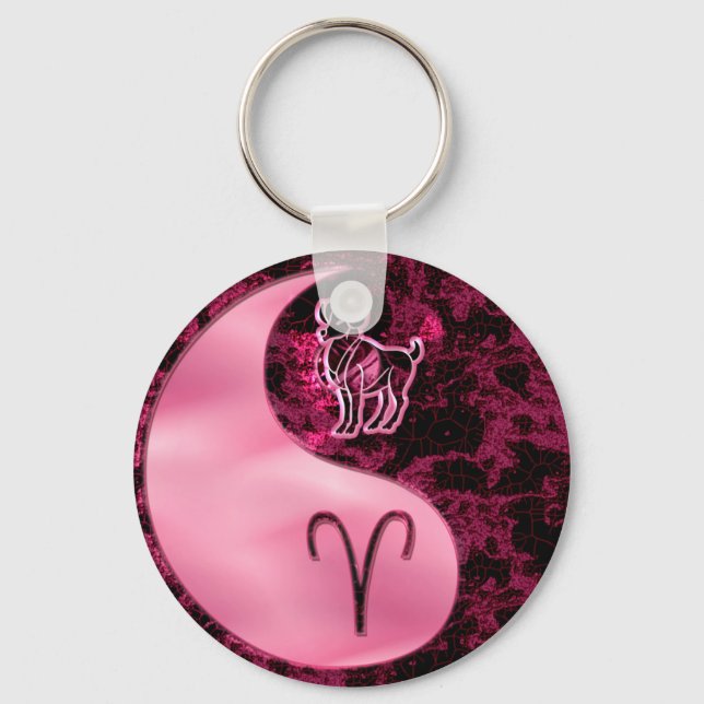 Aries Yin Yang Keychain (Front)