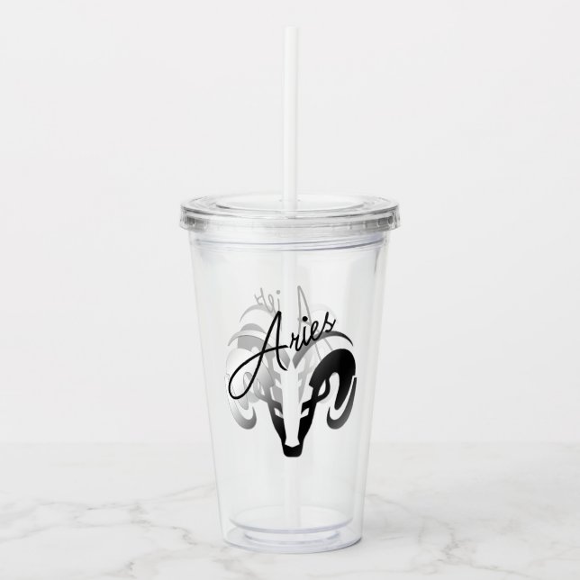 Aries Zodiac Acrylic Tumbler (Front)