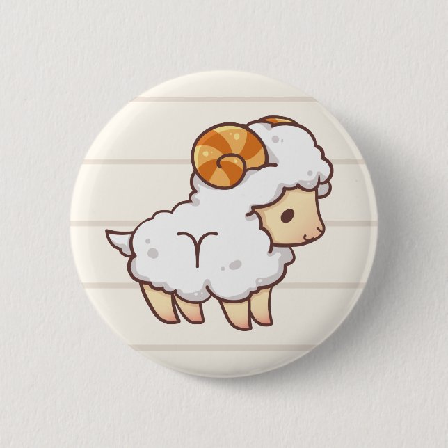 Aries Zodiac Animal Button (Front)