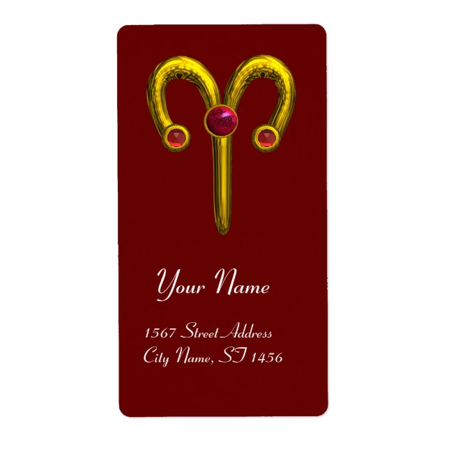 ARIES ZODIAC ANNIVERSAIRE Ruby rouge (Devant)