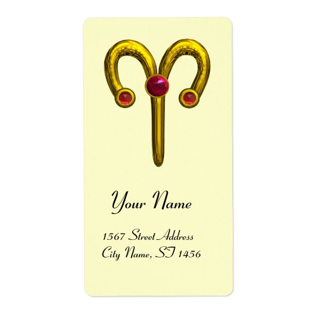 ARIES ZODIAC ANNIVERSAIRE Ruby rouge (Devant)