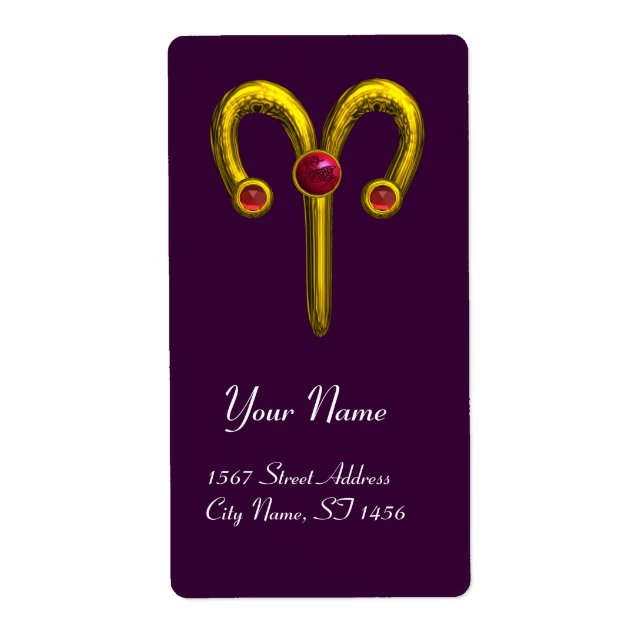 ARIES ZODIAC ANNIVERSAIRE Ruby rouge (Devant)