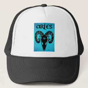 Aries zodiac art trucker hat
