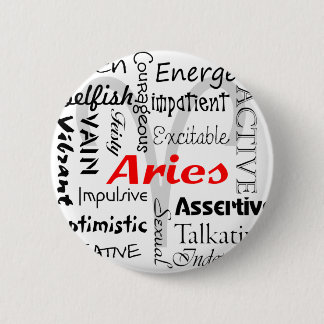 Aries Zodiac Astrology Horoscope Traits Collage 2 Inch Round Button