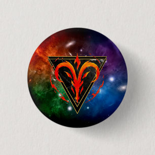 Aries Zodiac Badge Astrology Gift 1 Inch Round Button