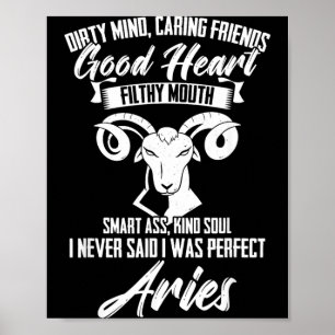 Aries Zodiac Birthday Horoscope March April Birth Poster