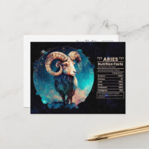 Aries Zodiac Birthday Postcard