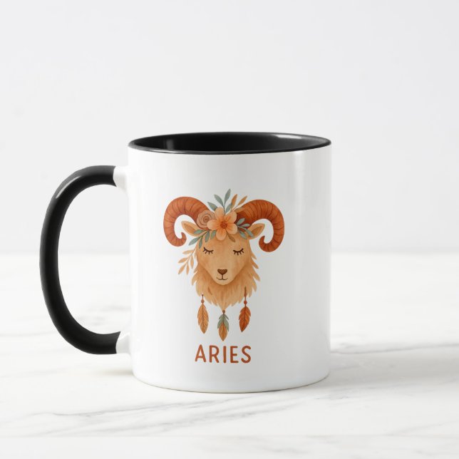 Aries zodiac boho watercolor Coffee Mug (Gauche)