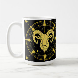 ♈ Aries Zodiac Coffee Mug Golden Astrology Gift ✨