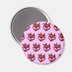Aries Zodiac Coquette Heart Birthday Cake Magnet