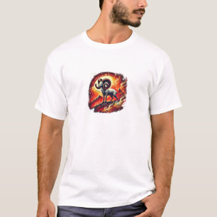 Aries Zodiac Design T-shirt gras et dynamique