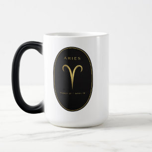 Aries Zodiac Mug – Black & Gold Luxury Emblem Bl