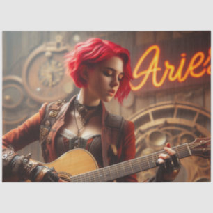 Aries Zodiac Musician Guitar Decoupage  Tissue Paper