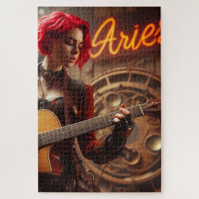 Aries Zodiac Musician Guitar Jigsaw Puzzle (Vertical)