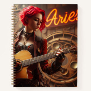 Aries Zodiac Musician Guitar Notebook