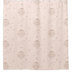 Aries Zodiac Pattern in Brown and Burgundy