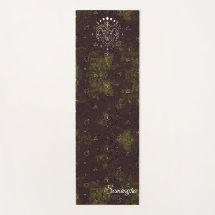 Aries Zodiac Personalized Purple Gold Oriental Yoga Mat