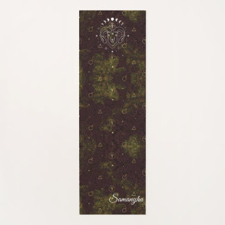 Aries Zodiac Personalized Purple Gold Oriental  Yoga Mat