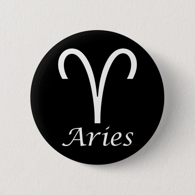 ‘Aries’ Zodiac Sign 2 Inch Round Button (Front)