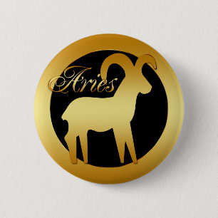 ARIES ZODIAC SIGN 2 INCH ROUND BUTTON