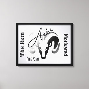 Aries Zodiac Sign and Symbol Framed