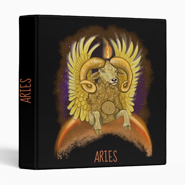Aries Zodiac Sign Binder (Front/Spine)