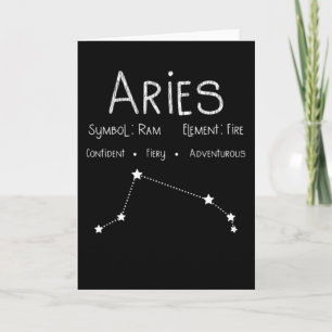 Aries Zodiac Sign Constellation Astrology Gift Card
