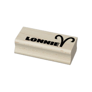 Aries Zodiac Sign Cool Personalized Name Text Rubber Stamp