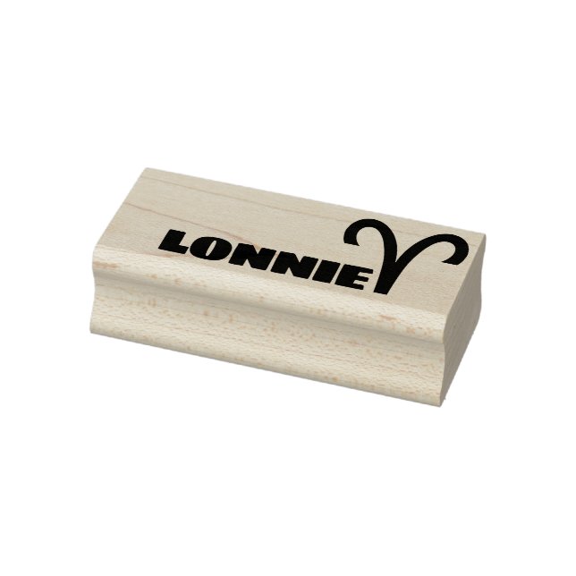 Aries Zodiac Sign Cool Personalized Name Text Rubber Stamp (Stamp)