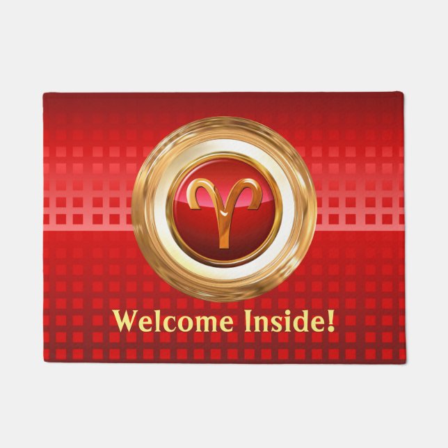 Aries Zodiac Sign Doormat (Front)