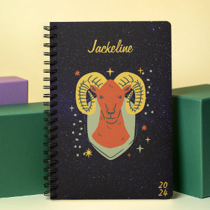 Aries Zodiac Sign  l Galaxy Sky Star Personal 2024 Planner